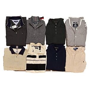 New Tommy Hilfiger, Polo Ralph Lauren Designer Shirt Lot of 8 Men's Large‎ $500+